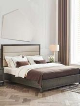 朗格/美式轻奢风格布艺软包大床卧室实木脚双人婚床287S