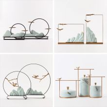 新中式禅意家居饰品摆件现代客厅电视柜玄关陶瓷铜样板房酒店软装